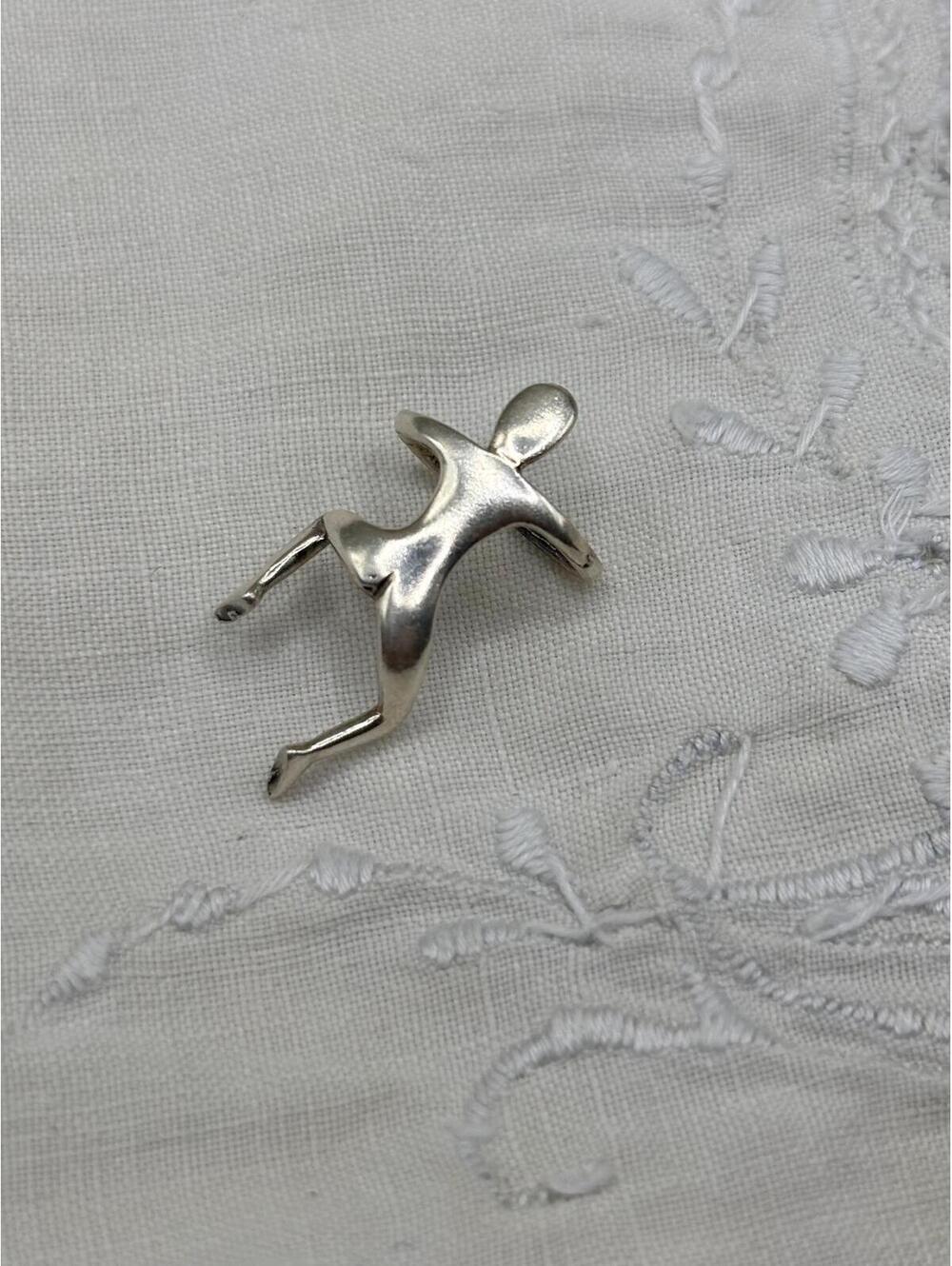 Vintage Sterling Silver Naked Man Ear Cuff